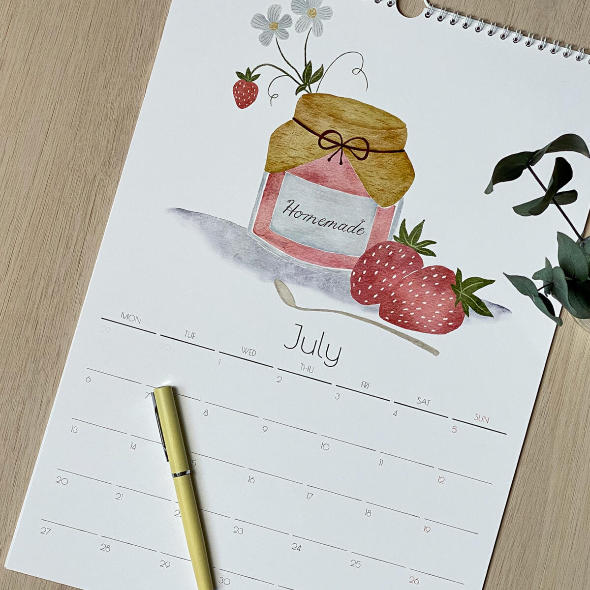 A3 calendar spread, July